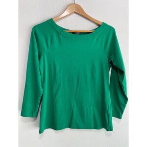 Lauren Ralph Lauren classic long sleeve t shirt green casual summer women M